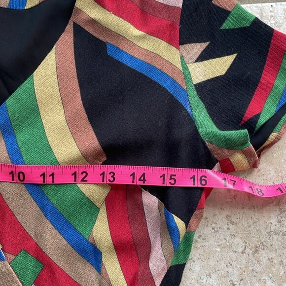 Alice + Olivia Adrianna Rainbow Print Wrap Mini Dress - Picture 13 of 16